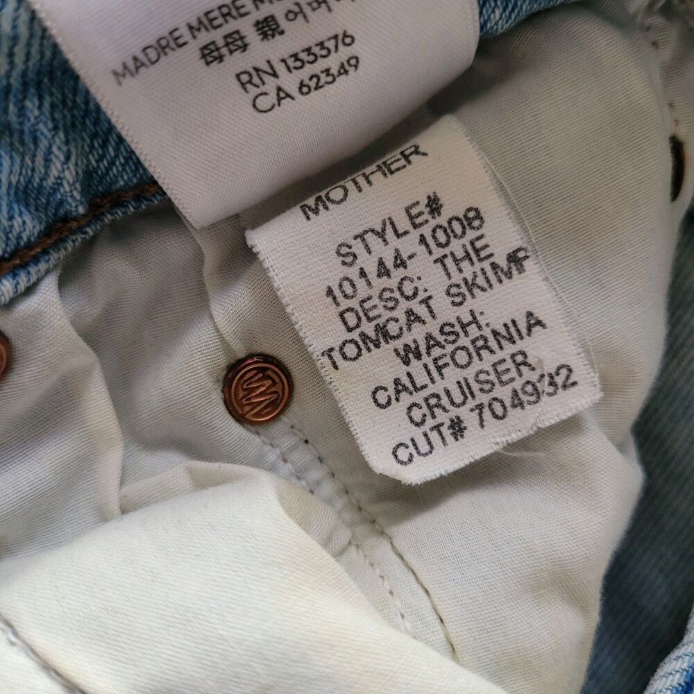 Mother The Tomcat Skimp California Cruiser Straight Leg Jeans Size 26 Flaw Stain - Picture 5 of 11